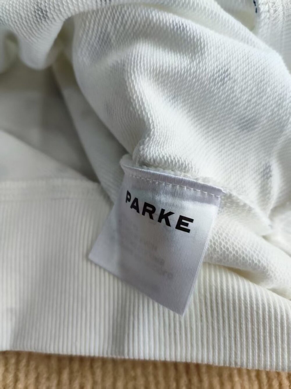 PARKE Varsity Blue Polka Dot Mock Neck Sweatshirt - Picture 6 of 7
